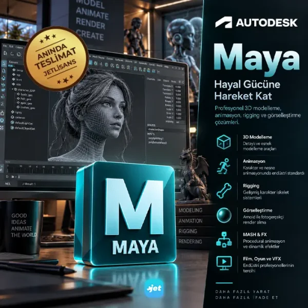 Autodesk Maya 2027 lisans satın al – 3D animasyon ve görsel efekt